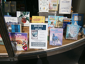 James Raven signed copies of Rollover at Waterstones in Lymington